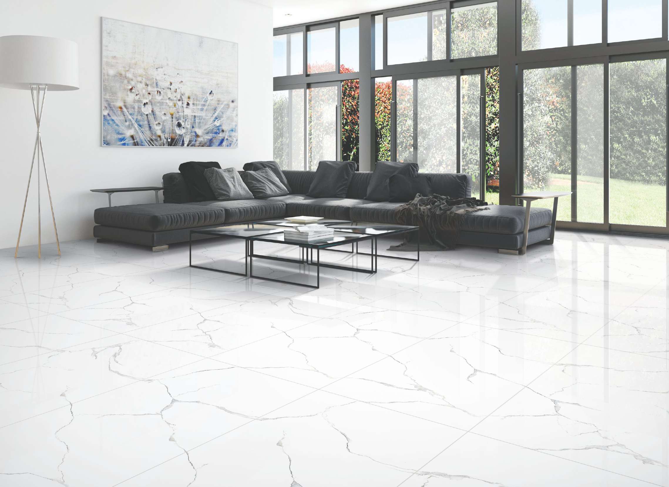 Piso De Porcelanato 60 Por 120 Grey Vitrified Polished Porcelain Floor Tiles 60x120