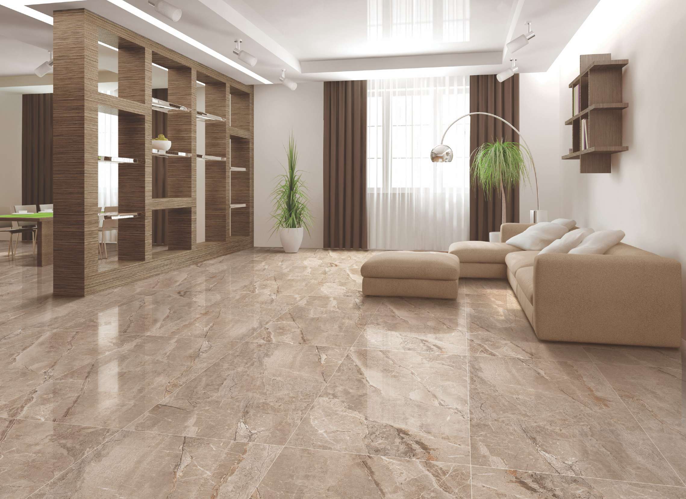 Ceramic 600x1200 Polished Porcelain Floor Tiles Europe Style for Wall and Floor Usage in Commercial and Residential Places