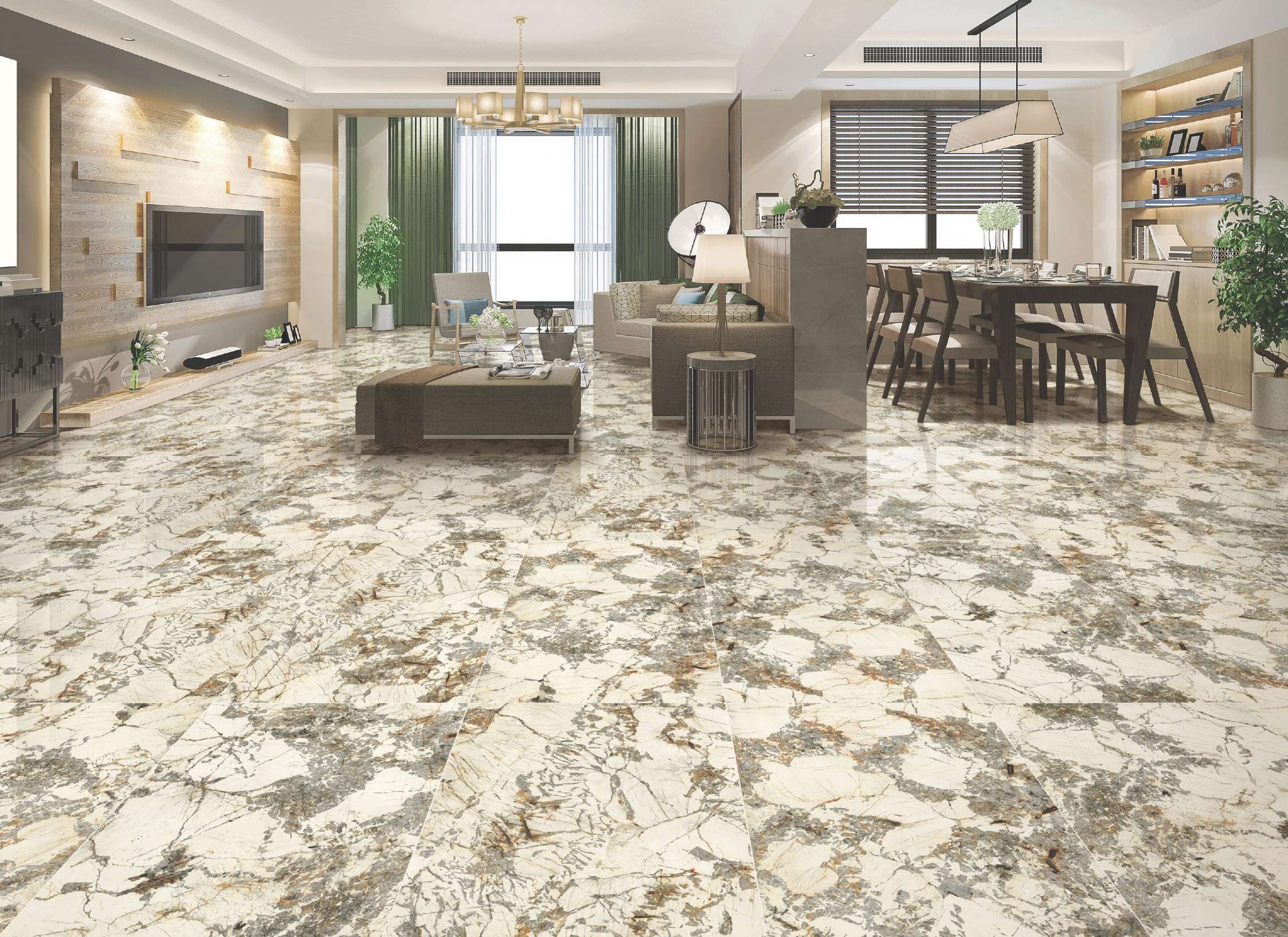 Guangdong Full Body Marble Look Porcelain Tiles 600x1200mm Glossy Kitchen Bathroom Wall Tiles 800x800mm Living Room Floor Tiles