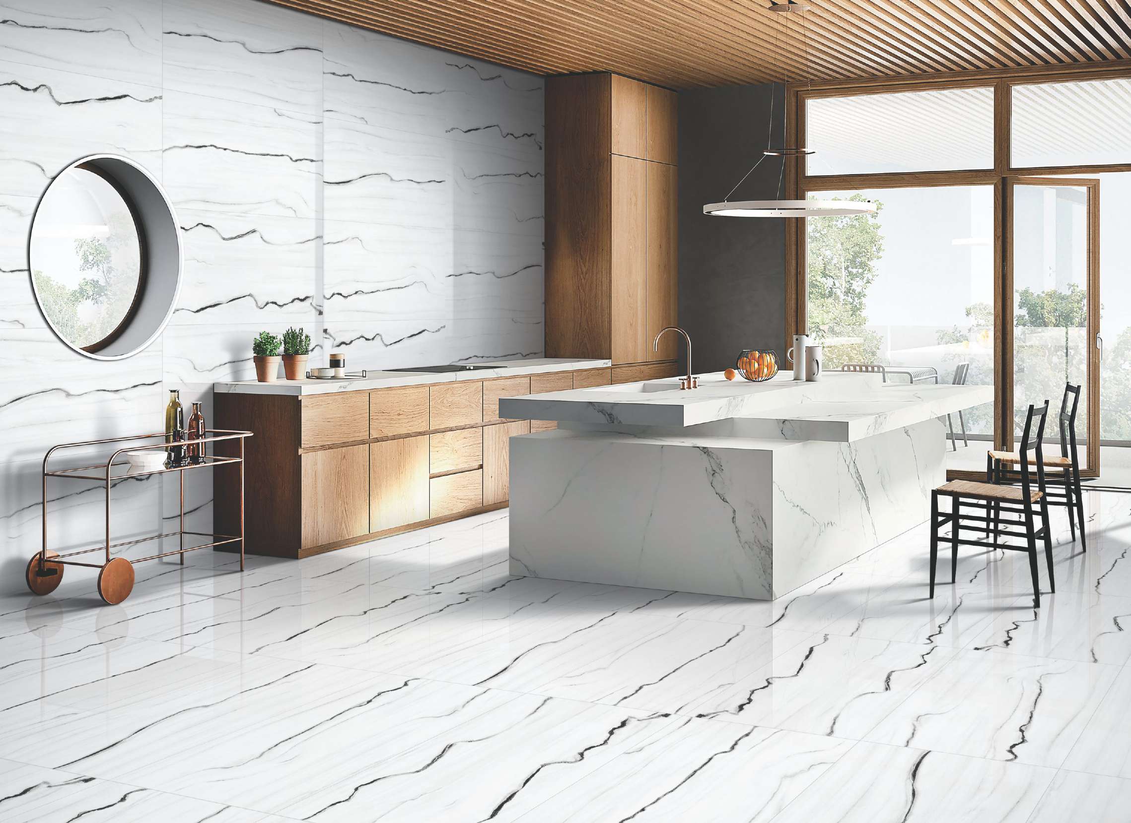 Hot Selling Full Glaze Polished Marble Tiles 600x1200 Glossy Tiles White Tiles Are Suitable for Living Room Office Mall Floor