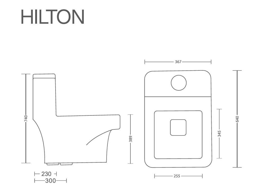 Floor outlet toilet one piece water closet