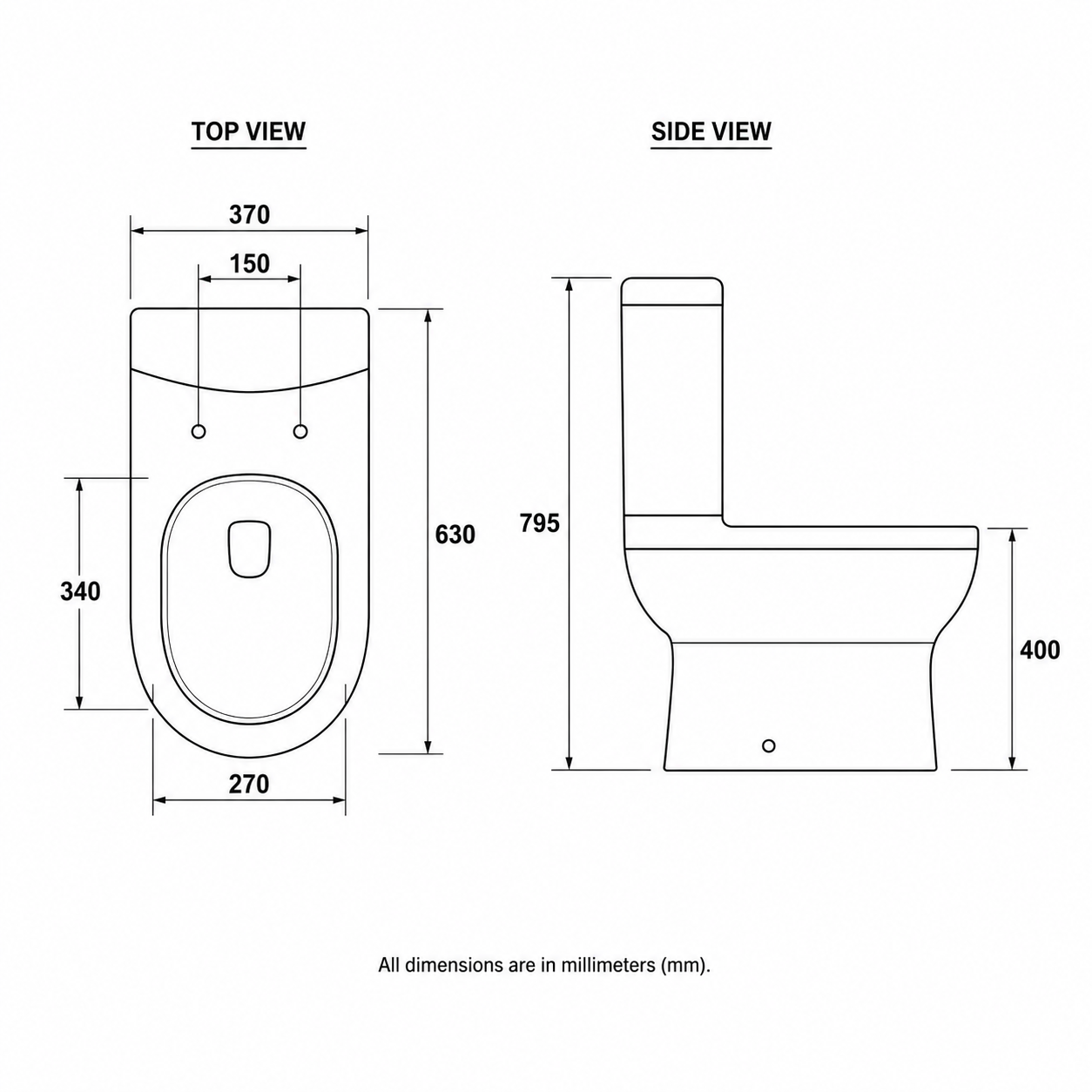 Cheap Unique Two Piece Ceramic P Trap Toilet for Disabled Made in China