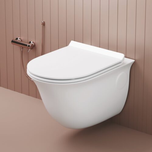 MIRROR WALL HUNG TOILET