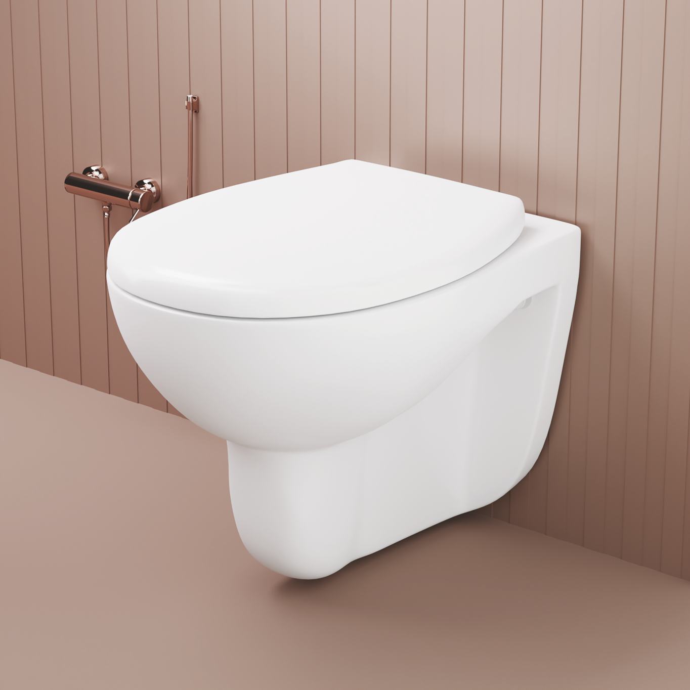 Modern Design Ceramic Wall Hung Toilet with Concealed Tank S-Trap Drainage One-Piece Structure