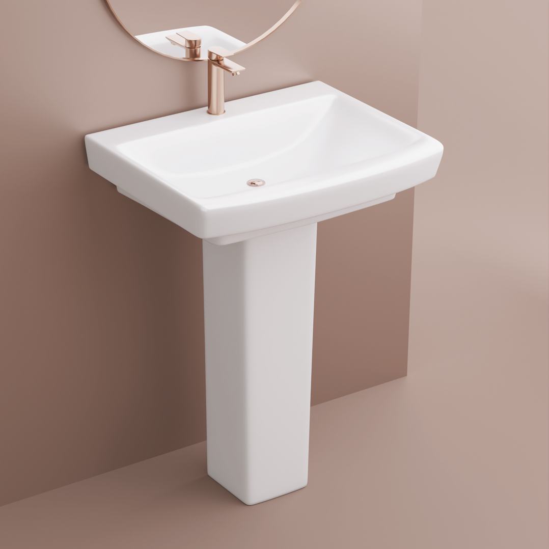 Bathroom Toilet Pedestal Sink Hand Wash Basin With Stand